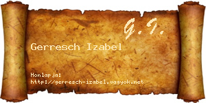 Gerresch Izabel névjegykártya
